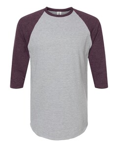 Tultex 245 Gray-Unisex Fine Jersey Raglan T-Shirt Gray