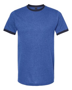 Tultex 246 Blue-Unisex Fine Jersey Ringer T-Shirt Blue