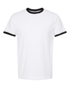 Tultex 246 Black-Unisex Fine Jersey Ringer T-Shirt Black