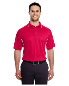 UltraClub 8406 Red-Cool & Dry Sport Two-Tone Polo Shirt Red