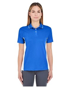 UltraClub 8406L Blue-Womens Cool & Dry Sport Two-Tone Polo Shirt  Blue