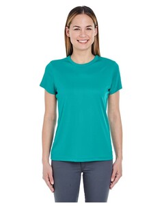 UltraClub 8420L Blue-Green-Women's Cool & Dry Sport Performance Interlock T-shirt Blue-Green