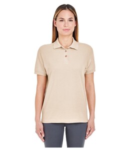UltraClub 8541 Natural-Women's Whisper Pique Polo Natural