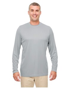UltraClub 8622 Gray-Cool & Dry Sport Performance Long Sleeve T-Shirt Gray