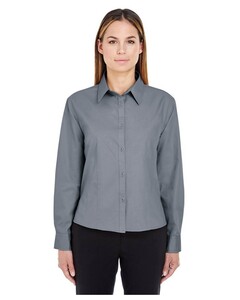 Women's Whisper Twill Dress Shirt Gray UltraClub 8976 Gray