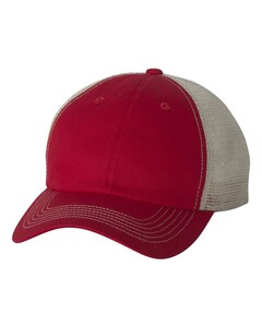 Contrast Stitch Mesh Cap Red Valucap 3100 Red