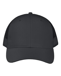Valucap VC955 Black-Poly Twill Trucker Cap Black