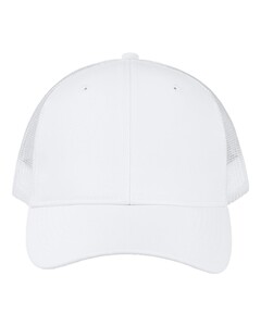 Valucap VC955 White-Poly Twill Trucker Cap White