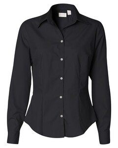 Women's Long Sleeve Silky Poplin Black Van Heusen 13V0114 Black