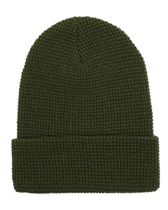 YP Classics 2501KC Green-Waffle Cuffed Beanie Green