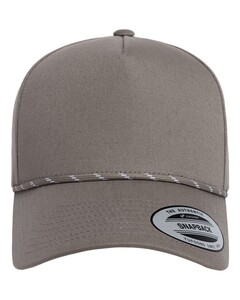 YP Classics 5079BD Gray-Retro Cotton Blend Five-Panel Rope Cap Gray