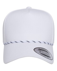 YP Classics 5079BD White-Retro Cotton Blend Five-Panel Rope Cap White