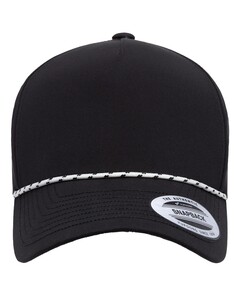 YP Classics 5389BD Black-Five-Panel Perforated Rope Cap Black