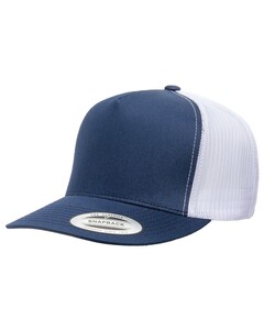 YP Classics 6006 Navy-5-Panel Flat-Bill Trucker Hat Navy