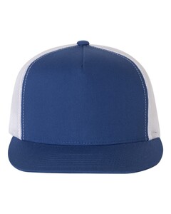 YP Classics 6006 Blue-5-Panel Flat-Bill Trucker Hat Blue