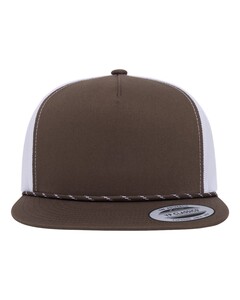 YP Classics 6006BD Brown-Classic Five-Panel Trucker Rope Cap Brown