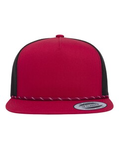 YP Classics 6006BD Red-Classic Five-Panel Trucker Rope Cap Red