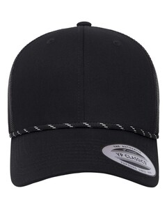 YP Classics 6606BD Black-Retro Trucker Rope Cap Black