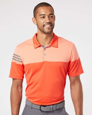Heathered 3-Stripes Colorblocked Polo 