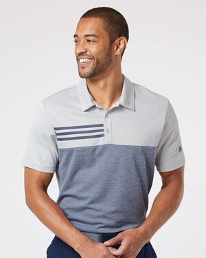 Heathered Colorblocked 3-Stripes Polo Shirt