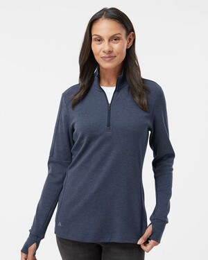 輸入生地⑤Betsy③ Adidas A555 Women's 3-Stripes Quarter-Zip Sweater - T