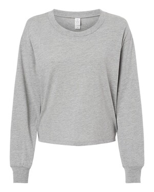 Women's Cotton Jersey CVC Long Sleeve Crop T-Shirt