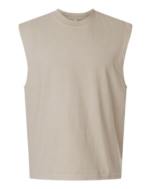Unisex Heavyweight Cotton Garment-Dyed Mid-Length Muscle Tee