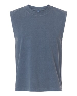 Unisex Heavyweight Cotton Garment-Dyed Mid-Length Muscle Tee