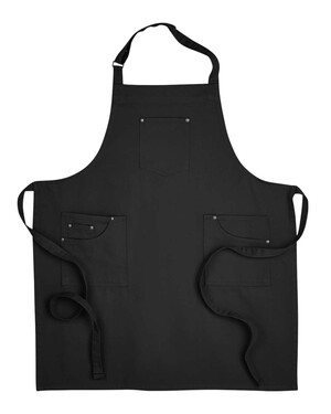 Cotton Chino Bib Apron with Pocket