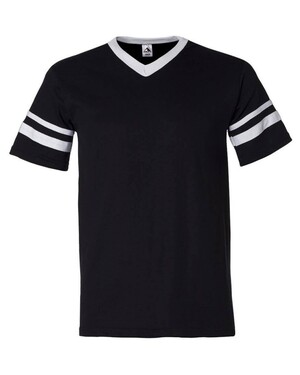  V-Neck Jersey with Striped Sleeves