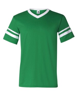 V-Neck Jersey with Striped Sleeves