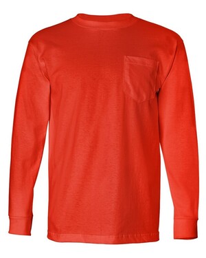 USA-Made Long Sleeve T-Shirt with a Pocket
