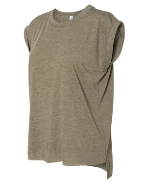 Women's Flowy Muscle Tank with Rolled Cuffs