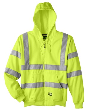 Berne Hi-Vis Class 3 Lined Hooded Sweatshirt