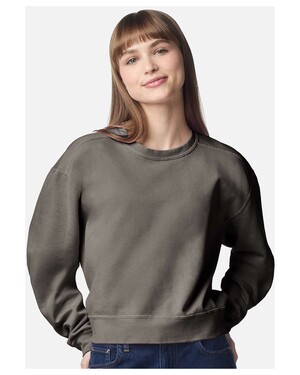 Women's Garment-Dyed Mid-Length Crewneck Sweatshirt