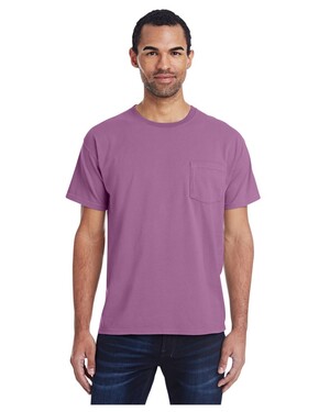 Hanes Unisex Garment Dyed Long Sleeve Cotton T-Shirt Purple Plum