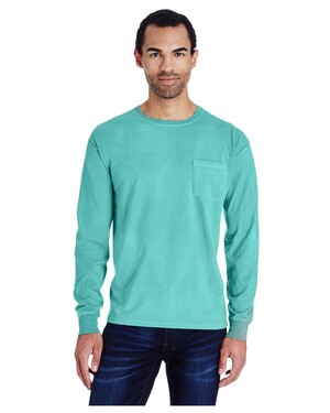Garment Dyed Long Sleeve T-Shirt With a Pocket