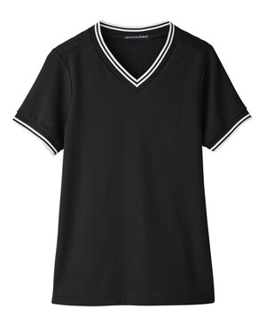 Women's CrownLux Performance® Plaited Tipped V-Neck Shirt