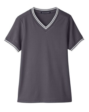 Women's CrownLux Performance® Plaited Tipped V-Neck Shirt