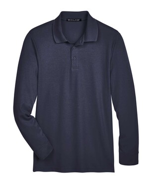 CrownLux Performance® Plaited Long Sleeve Polo Shirt