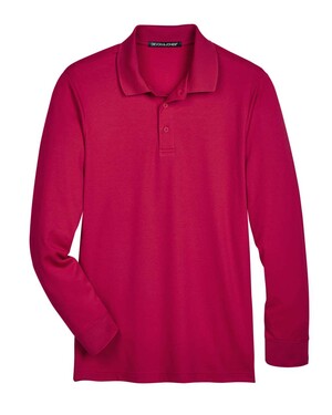 CrownLux Performance® Plaited Long Sleeve Polo Shirt