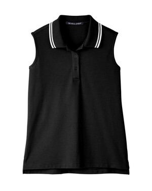Women's CrownLux Performance® Plaited Tipped Sleeveless Polo
