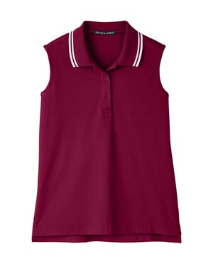 Women's CrownLux Performance® Plaited Tipped Sleeveless Polo