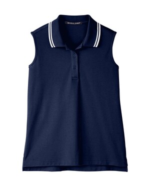 Women's CrownLux Performance® Plaited Tipped Sleeveless Polo