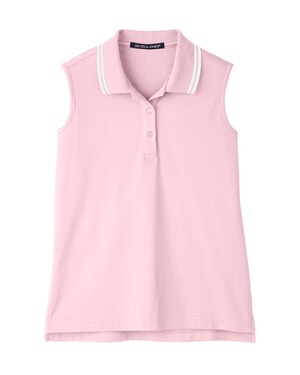 Women's CrownLux Performance® Plaited Tipped Sleeveless Polo