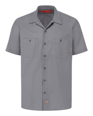 Dickies Men's Short Sleeve Industrial Work Shirt - Polyester/Cotton, Large Tall, White - View #3