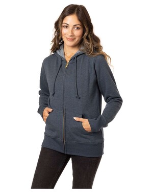 Women's Heathered Full-Zip Hooded Sweatshirt