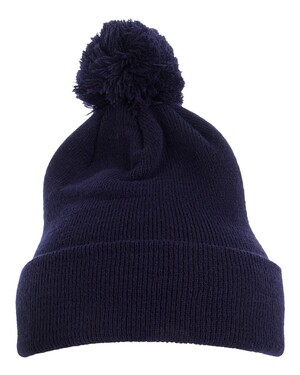 Pom-Pom Cuffed Knit Beanie