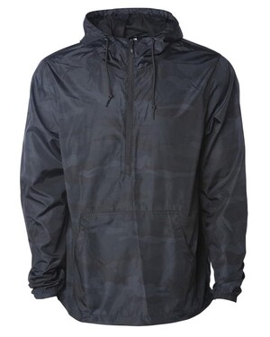 Independent Trading Co. EXP54LWP Lightweight Windbreaker Pullover Jacket - Black - S