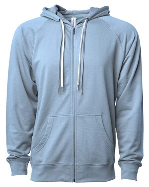Icon Unisex Lightweight Loopback Terry Zip-Up Hoodie